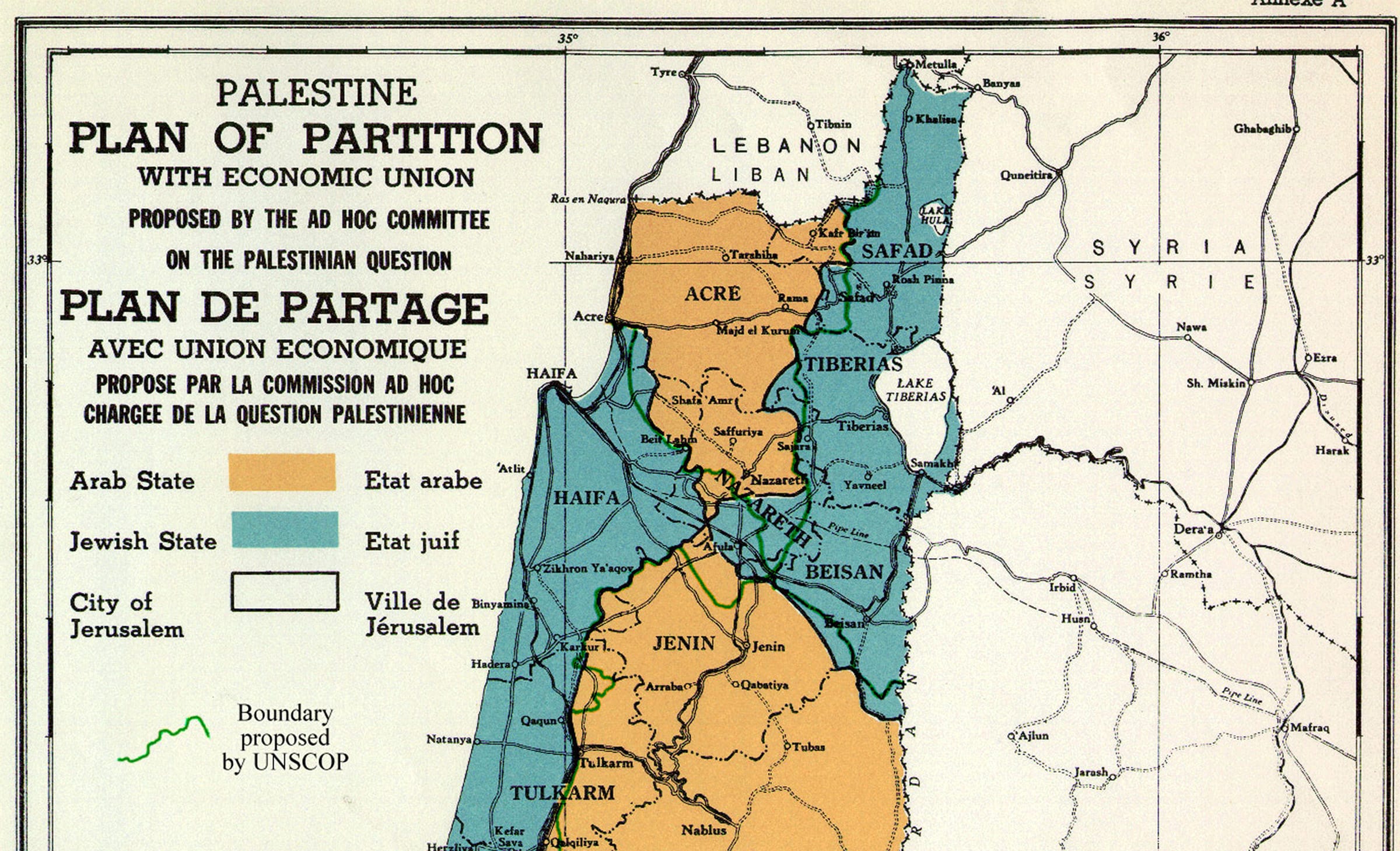 Did the British or the UN want to take Arab land and give it to the new Jewish state in 1947? No.